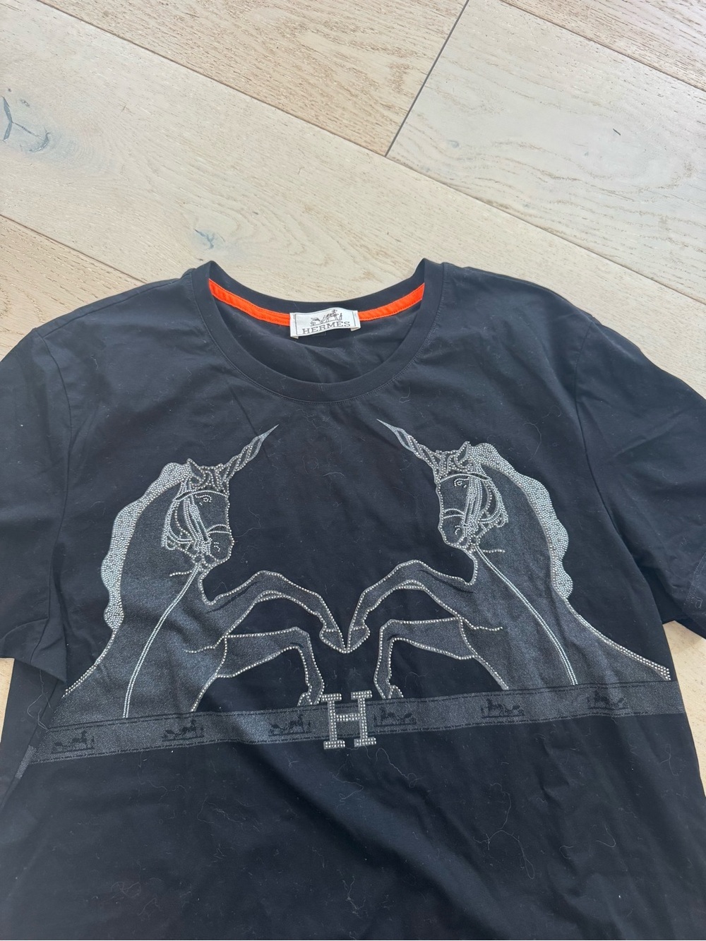 Hermes GRAPHIC BLING t-shirt Short Sleeve Tee Shirt Black US XXL fits L - Picture 3 of 9